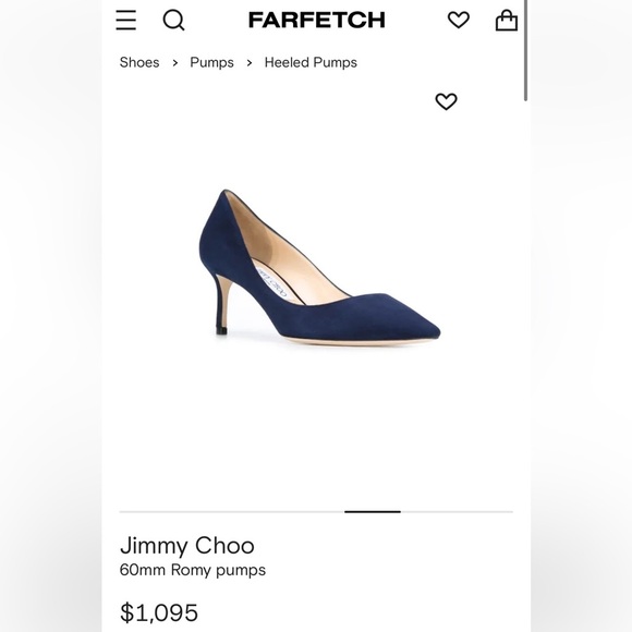 Jimmy Choo Romy 40mm Suede Pumps Navy Blue Heels Size 38.5 - Picture 12 of 12